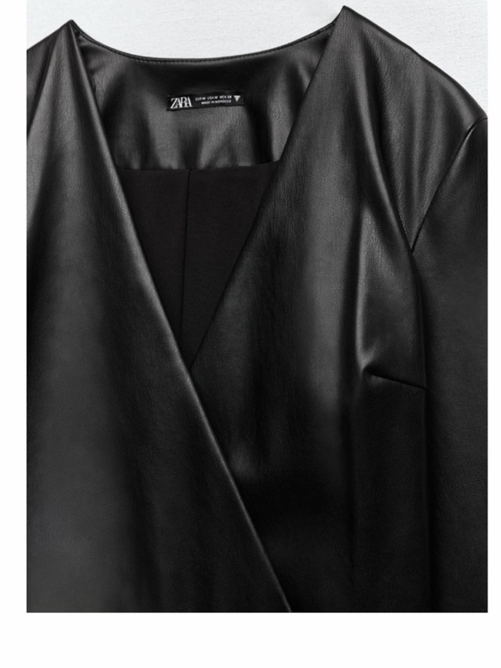 ZARA DRAPED FAUX LEATHER DRESS - Picture 6 of 11